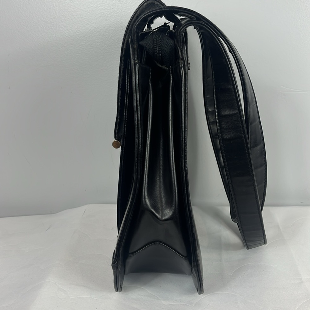 Gianni Versace Vintage Black Leather Shoulder Bag Purse - Picture 5 of 17